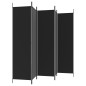 vidaXL 5-tlg. Paravent Schwarz 250x200 cm Stoff vidaXL 5-tlg. Paravent Schwarz 250x200 cm Stoff