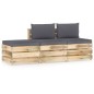 vidaXL 3-tlg. Garten-Lounge-Set mit Kissen Grün Imprägniertes Holz vidaXL 3-tlg. Garten-Lounge-Set mit Kissen Grün Imprägniertes Holz
