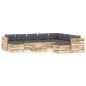 11-tlg. Garten-Lounge-Set mit Kissen Grün Imprägniertes Holz 11-tlg. Garten-Lounge-Set mit Kissen Grün Imprägniertes Holz