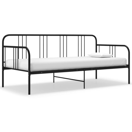 vidaXL Schlafsofa Bettgestell Schwarz Metall 90x200 cm