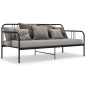 vidaXL Schlafsofa Bettgestell Schwarz Metall 90x200 cm vidaXL Schlafsofa Bettgestell Schwarz Metall 90x200 cm