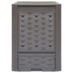 Gartenkomposter Braun 60x60x83 cm 300 L Kunststoff Rattan