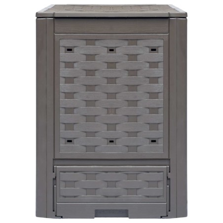 Gartenkomposter Braun 60x60x83 cm 300 L Kunststoff Rattan