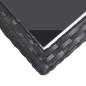 Gartentisch Schwarz 110×53×72 cm Glas und Poly Rattan Gartentisch Schwarz 110×53×72 cm Glas und Poly Rattan
