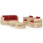 6-tlg. Garten-Lounge-Set mit Kissen Grün Imprägniertes Holz 6-tlg. Garten-Lounge-Set mit Kissen Grün Imprägniertes Holz
