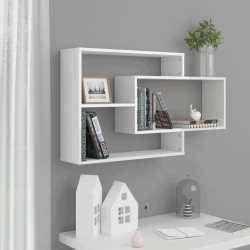 vidaXL Wandregale Hochglanz-Weiß 104x20x58,5 cm Holzwerkstoff