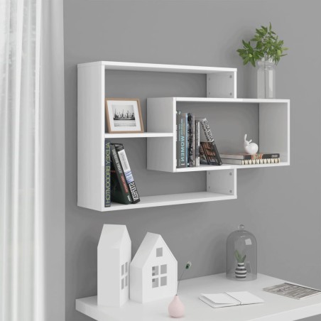 vidaXL Wandregale Hochglanz-Weiß 104x20x58,5 cm Holzwerkstoff