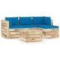 5-tlg. Garten-Lounge-Set mit Kissen Grün Imprägniertes Holz 5-tlg. Garten-Lounge-Set mit Kissen Grün Imprägniertes Holz