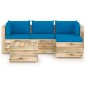 5-tlg. Garten-Lounge-Set mit Kissen Grün Imprägniertes Holz 5-tlg. Garten-Lounge-Set mit Kissen Grün Imprägniertes Holz