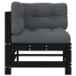 Ecksofas mit Kissen 2 Stk. Schwarz Massivholz Kiefer Ecksofas mit Kissen 2 Stk. Schwarz Massivholz Kiefer
