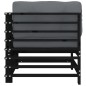 Ecksofas mit Kissen 2 Stk. Schwarz Massivholz Kiefer Ecksofas mit Kissen 2 Stk. Schwarz Massivholz Kiefer