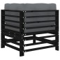Ecksofas mit Kissen 2 Stk. Schwarz Massivholz Kiefer Ecksofas mit Kissen 2 Stk. Schwarz Massivholz Kiefer