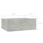 Hängende Nachttische 2 Stk. Betongrau 40x30x15 cm Holzwerkstoff Hängende Nachttische 2 Stk. Betongrau 40x30x15 cm Holzwerkstoff