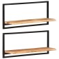 Wandregale 2 Stk. 80x25x35 cm Massivholz Akazie und Stahl Wandregale 2 Stk. 80x25x35 cm Massivholz Akazie und Stahl