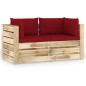 2-Sitzer Outdoor-Sofa mit Kissen Grün Imprägniertes Holz 2-Sitzer Outdoor-Sofa mit Kissen Grün Imprägniertes Holz