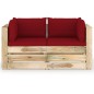 2-Sitzer Outdoor-Sofa mit Kissen Grün Imprägniertes Holz 2-Sitzer Outdoor-Sofa mit Kissen Grün Imprägniertes Holz