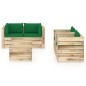 6-tlg. Garten-Lounge-Set mit Kissen Grün Imprägniertes Holz 6-tlg. Garten-Lounge-Set mit Kissen Grün Imprägniertes Holz