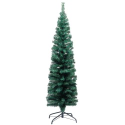 Schlanker Künstlicher Weihnachtsbaum mit Ständer Grün 150cm PVC