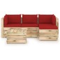 5-tlg. Garten-Lounge-Set mit Kissen Grün Imprägniertes Holz 5-tlg. Garten-Lounge-Set mit Kissen Grün Imprägniertes Holz