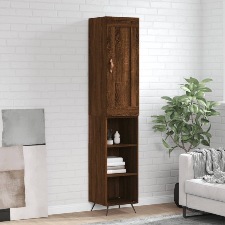 vidaXL Highboard Braun Eichen-Optik 34,5x34x180 cm Holzwerkstoff