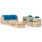 6-tlg. Garten-Lounge-Set mit Kissen Grün Imprägniertes Holz 6-tlg. Garten-Lounge-Set mit Kissen Grün Imprägniertes Holz