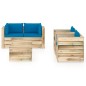 6-tlg. Garten-Lounge-Set mit Kissen Grün Imprägniertes Holz 6-tlg. Garten-Lounge-Set mit Kissen Grün Imprägniertes Holz