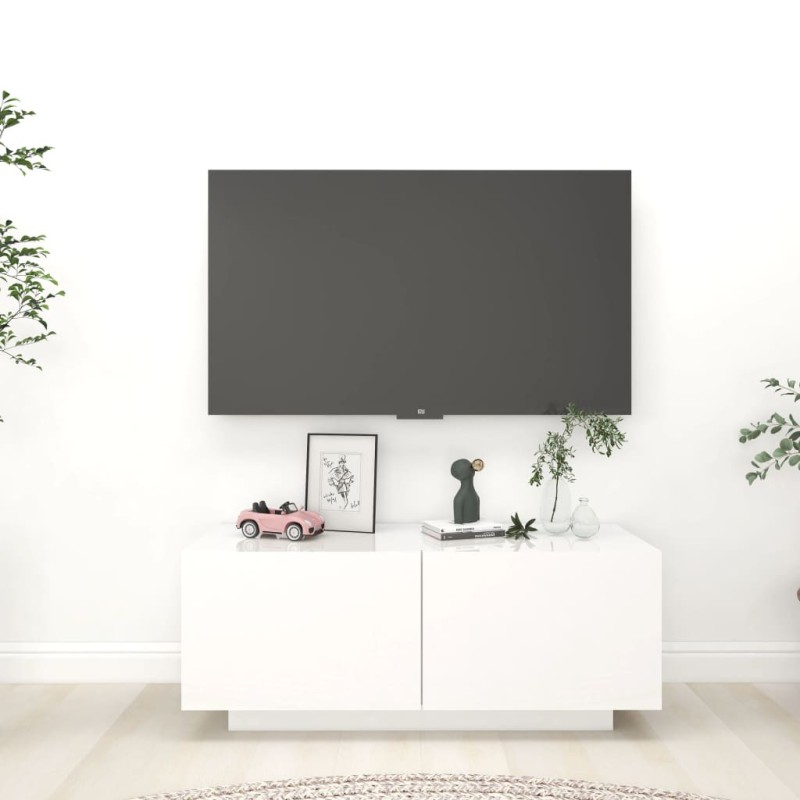 vidaXL TV-Schrank Hochglanz-Weiß 100x35x40 cm Holzwerkstoff vidaXL TV-Schrank Hochglanz-Weiß 100x35x40 cm Holzwerkstoff