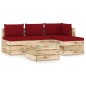5-tlg. Garten-Lounge-Set mit Kissen Grün Imprägniertes Holz 5-tlg. Garten-Lounge-Set mit Kissen Grün Imprägniertes Holz
