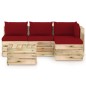 5-tlg. Garten-Lounge-Set mit Kissen Grün Imprägniertes Holz 5-tlg. Garten-Lounge-Set mit Kissen Grün Imprägniertes Holz