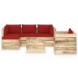 6-tlg. Garten-Lounge-Set mit Kissen Grün Imprägniertes Holz 6-tlg. Garten-Lounge-Set mit Kissen Grün Imprägniertes Holz