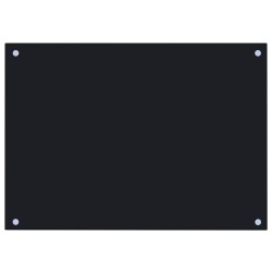 vidaXL Küchenrückwand Schwarz 70x50 cm Hartglas