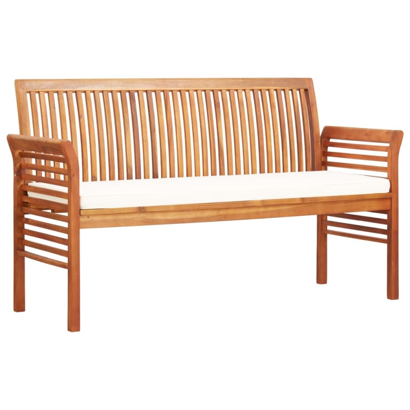 3-Sitzer Gartenbank mit Kissen 150 cm Massivholz Akazie 3-Sitzer Gartenbank mit Kissen 150 cm Massivholz Akazie