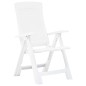 vidaXL Verstellbare Gartenstühle 2 Stk. Kunststoff Weiß vidaXL Verstellbare Gartenstühle 2 Stk. Kunststoff Weiß