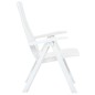 vidaXL Verstellbare Gartenstühle 2 Stk. Kunststoff Weiß vidaXL Verstellbare Gartenstühle 2 Stk. Kunststoff Weiß
