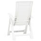 vidaXL Verstellbare Gartenstühle 2 Stk. Kunststoff Weiß vidaXL Verstellbare Gartenstühle 2 Stk. Kunststoff Weiß