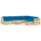 11-tlg. Garten-Lounge-Set mit Kissen Grün Imprägniertes Holz 11-tlg. Garten-Lounge-Set mit Kissen Grün Imprägniertes Holz