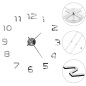 3D-Wanduhr Modernes Design 100 cm XXL Silbern 3D-Wanduhr Modernes Design 100 cm XXL Silbern