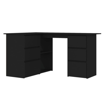 vidaXL Eckschreibtisch Schwarz 145x100x76 cm Holzwerkstoff