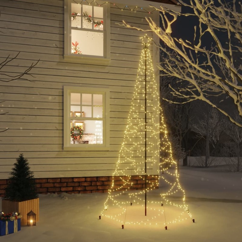 LED-Weihnachtsbaum mit Metallstange 500 LEDs Warmweiß 3 m LED-Weihnachtsbaum mit Metallstange 500 LEDs Warmweiß 3 m