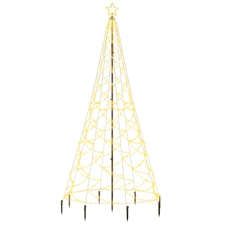 LED-Weihnachtsbaum mit Metallstange 500 LEDs Warmweiß 3 m