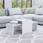 Couchtisch-Set Hochglanz-Weiß 100x48x40 cm Holzwerkstoff Couchtisch-Set Hochglanz-Weiß 100x48x40 cm Holzwerkstoff