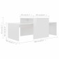 Couchtisch-Set Hochglanz-Weiß 100x48x40 cm Holzwerkstoff Couchtisch-Set Hochglanz-Weiß 100x48x40 cm Holzwerkstoff