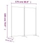 vidaXL 2-tlg. Paravent Weiß 175x180 cm Stoff vidaXL 2-tlg. Paravent Weiß 175x180 cm Stoff