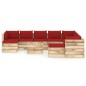 11-tlg. Garten-Lounge-Set mit Kissen Grün Imprägniertes Holz 11-tlg. Garten-Lounge-Set mit Kissen Grün Imprägniertes Holz