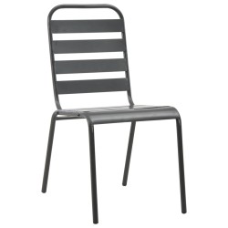 vidaXL Gartenstühle 4 Stk. Lattendesign Stahl Dunkelgrau