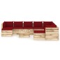 11-tlg. Garten-Lounge-Set mit Kissen Grün Imprägniertes Holz 11-tlg. Garten-Lounge-Set mit Kissen Grün Imprägniertes Holz