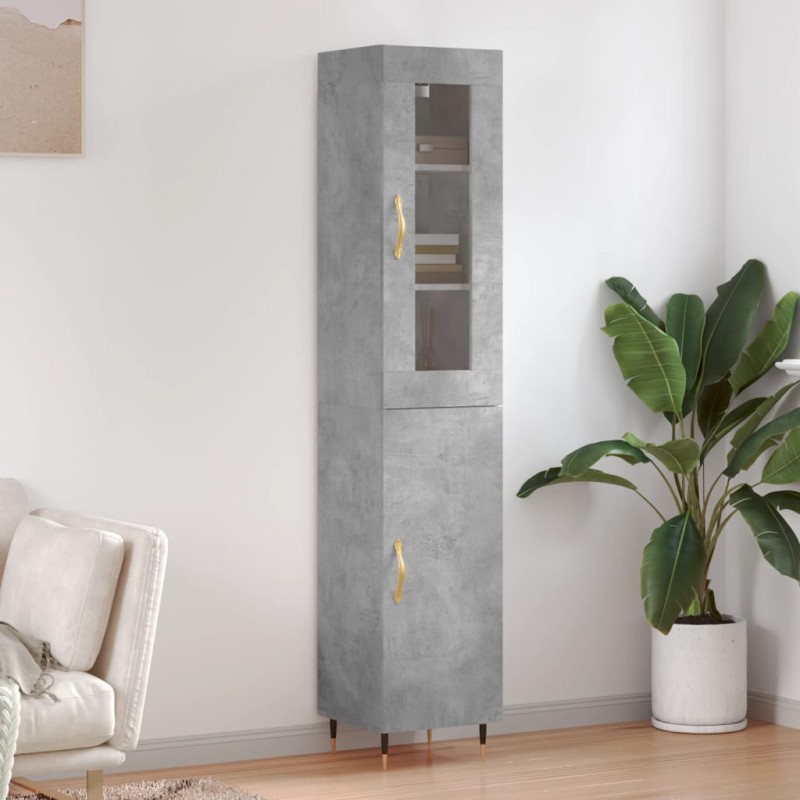 Highboard Betongrau 34,5x34x180 cm Holzwerkstoff Highboard Betongrau 34,5x34x180 cm Holzwerkstoff