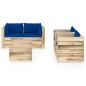 6-tlg. Garten-Lounge-Set mit Kissen Grün Imprägniertes Holz 6-tlg. Garten-Lounge-Set mit Kissen Grün Imprägniertes Holz