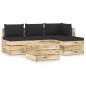 5-tlg. Garten-Lounge-Set mit Kissen Grün Imprägniertes Holz 5-tlg. Garten-Lounge-Set mit Kissen Grün Imprägniertes Holz