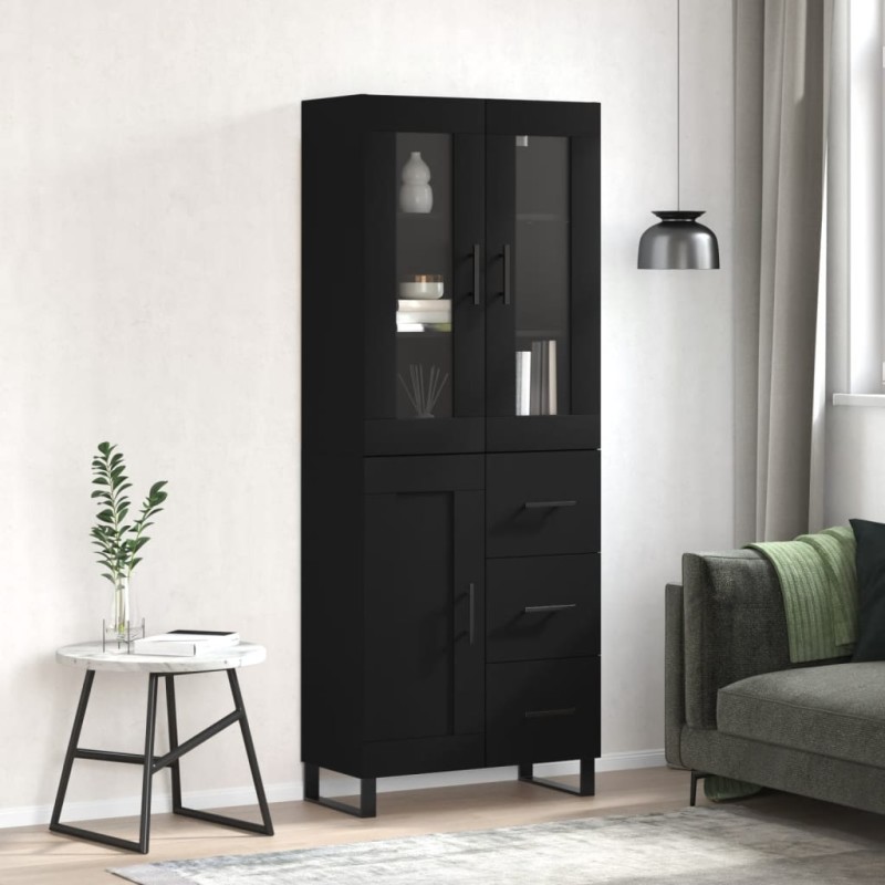 vidaXL Highboard Schwarz 69,5x34x180 cm Holzwerkstoff vidaXL Highboard Schwarz 69,5x34x180 cm Holzwerkstoff